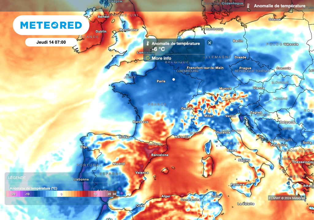 Températures très nettement inférieures aux normales de saison en milieu de semaine !