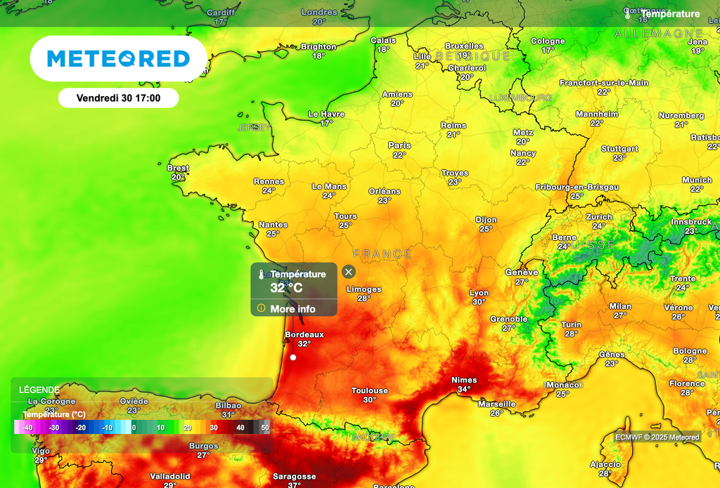 Plus de 30 degrés attendus en région Nouvelle-Aquitaine.