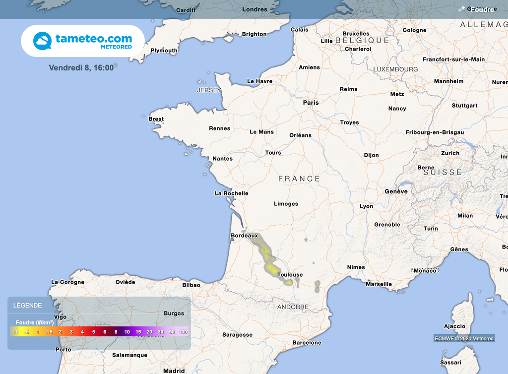 Des orages pourront se former demain dans le courant d'après-midi et soirée.