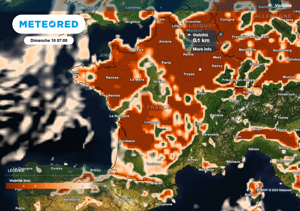 Couverture nuageuse très dense dimanche prochain avec de nombreux brouillards et nuages bas.