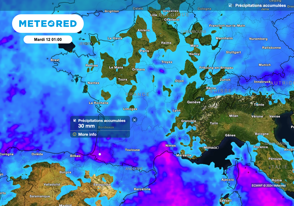 Des précipitations attendues au cours des prochains jours en France.