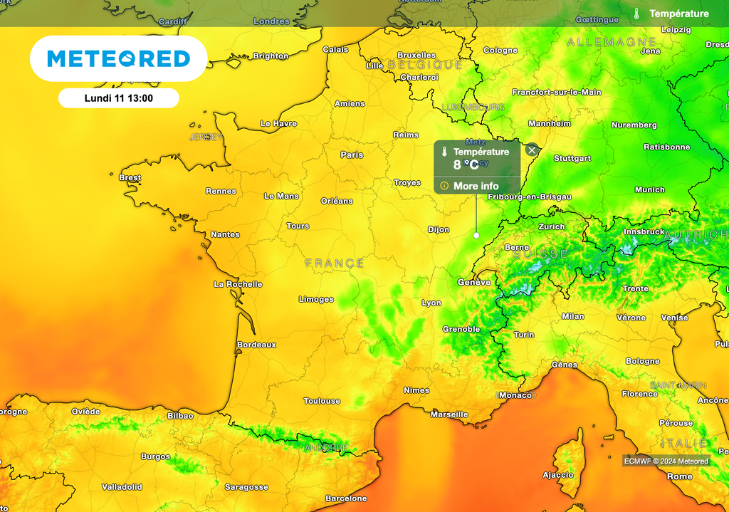 Baisse progressive des températures attendue la semaine prochaine.