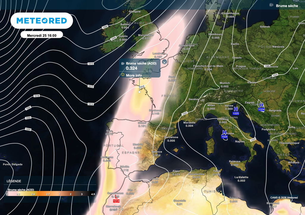 Un sable bien présent sur la moitié ouest en ce mercredi après-midi.