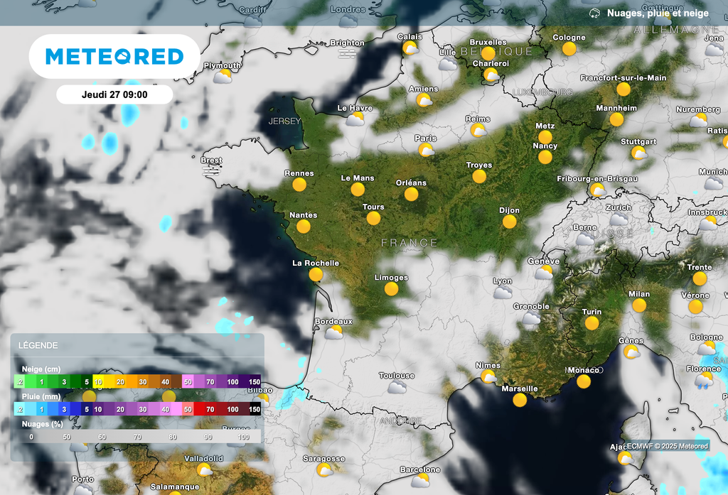 Ciel souvent nuageux dans le sud du pays ce jeudi matin. Ciel souvent nuageux dans le sud du pays ce jeudi matin.