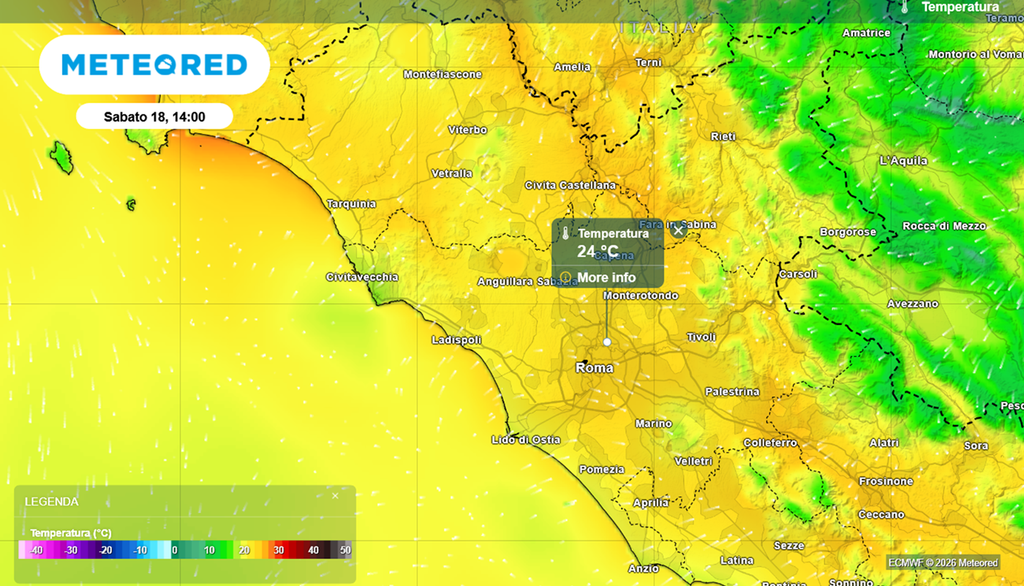 meteo lazio roma Massime in aumento nel fine settimana a Roma e nel Lazio.