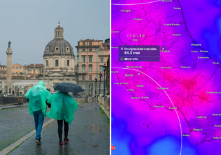 Meteo Roma: tanta pioggia in arrivo, attesi oltre 60 mm tra stasera e la Befana. Neve alle porte della Capitale