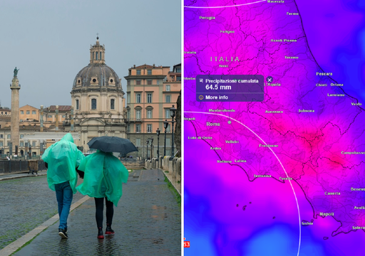 Meteo Roma: tanta pioggia in arrivo, attesi oltre 60 mm tra stasera e la Befana. Neve alle porte della Capitale