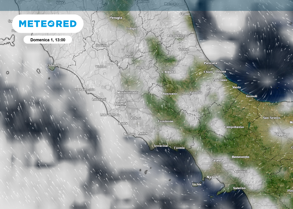 Domenica 1 Marzo infiltrazioni di aria umida dal Tirreno produrranno un aumento della nuvolosità e basso rischio per qualche piovasco.