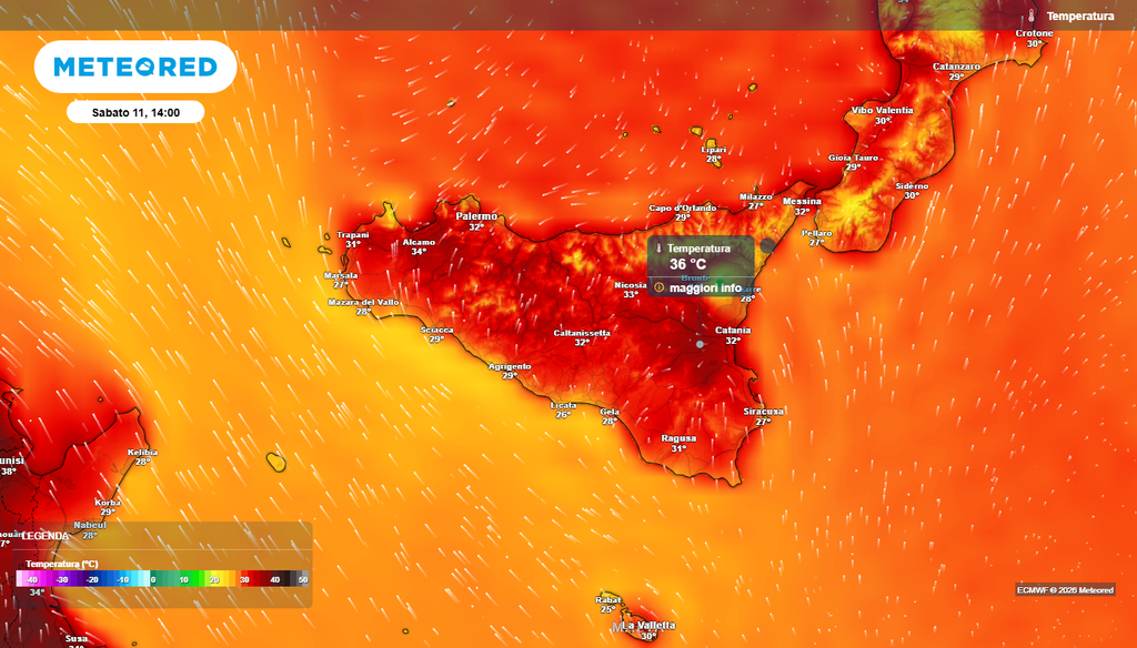 Caldo in aumento nel weekend in Sicilia Temperature massime per la giornata di sabato 11 luglio