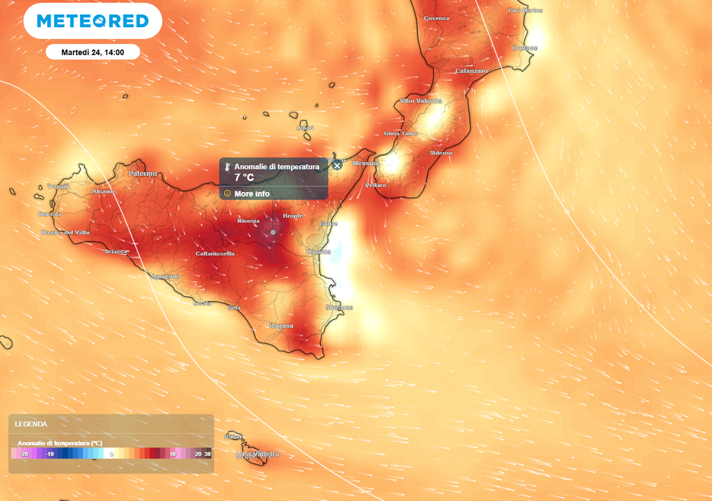 Meteo Sicilia. Ma l’elemento saliente dei prossimi giorni sarà rappresentato dalle temperature massime che raggiungeranno punte di oltre +20°C.