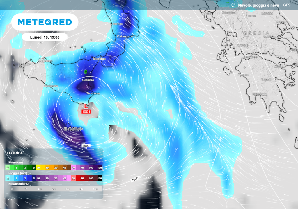 Ecco la goccia fredda a Sud della Sicilia.