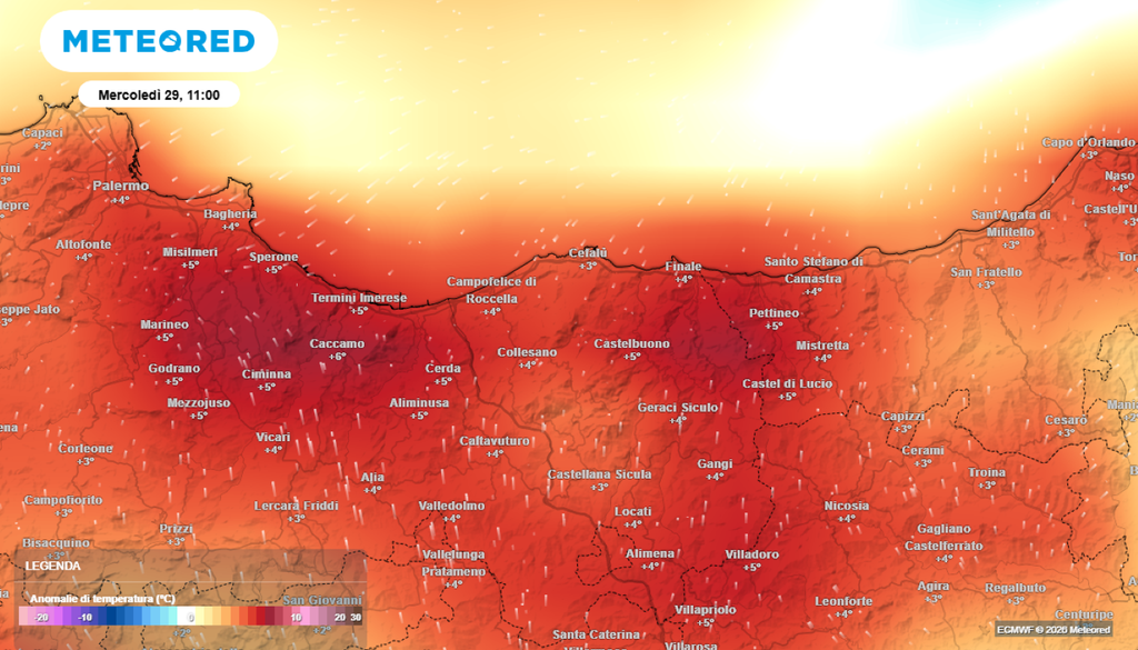 Ecco le temperature attese lungo la fascia tirrenica dell'Isola nei prossimi giorni.