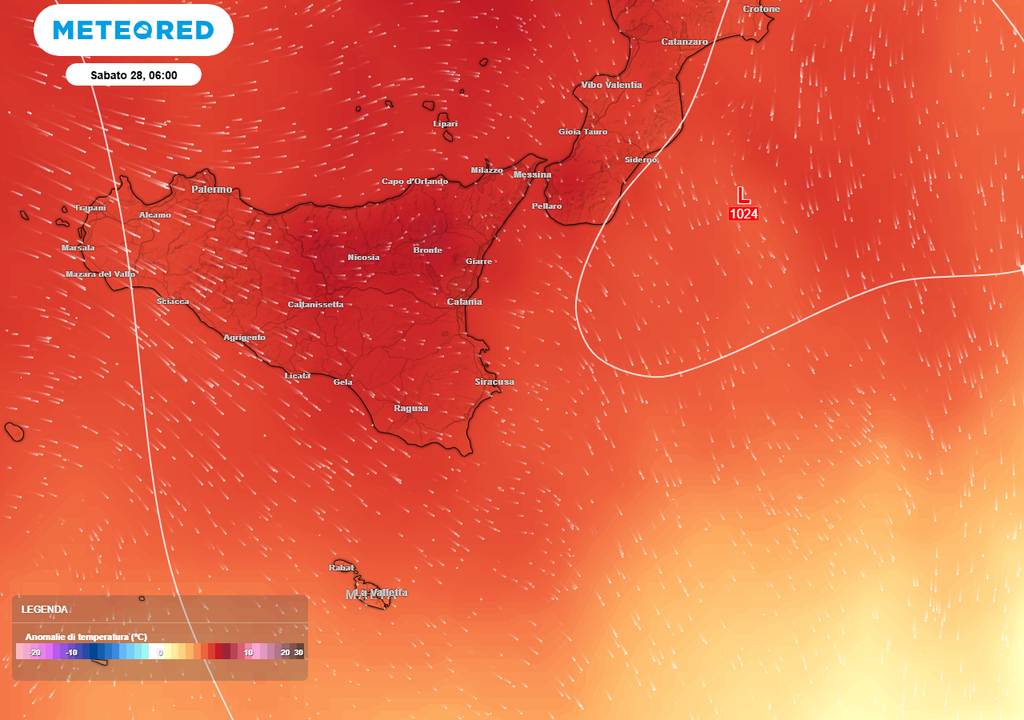 In città come Palermo, Termini Imerese, Cefalù, Sant’Agata di Militello e Barcellona Pozzo di Gotto, durante la giornata di mercoledì 4 marzo si potranno raggiungere valori di oltre +23°C +24°C, con punte localmente fino a +25°C.