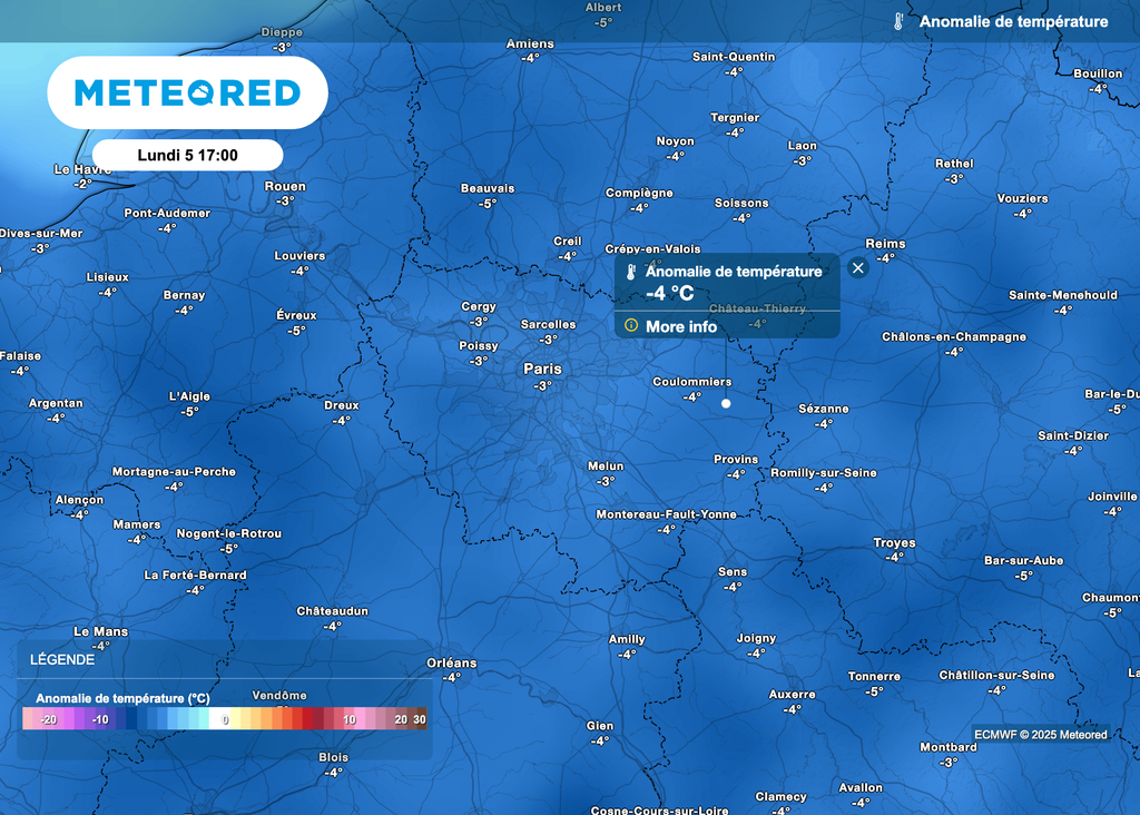 Chute des températures en début de semaine prochaine en Île-de-France !