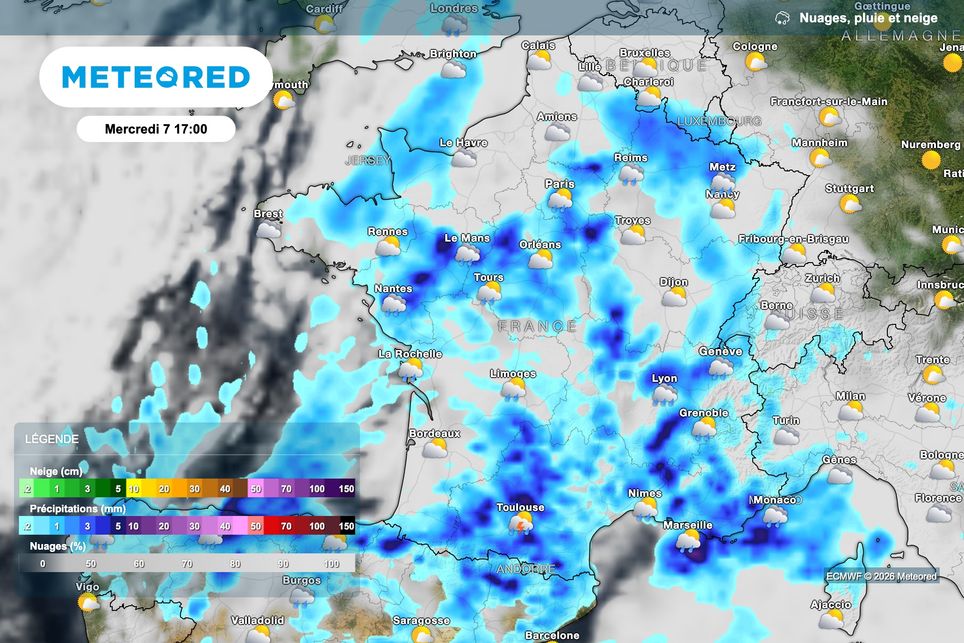 Météo très perturbée mercredi dans de nombreuses régions.