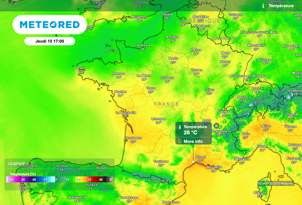 Forte baisse des températures sur le nord de la France cet après-midi ! Forte baisse des températures sur le nord de la France cet après-midi !