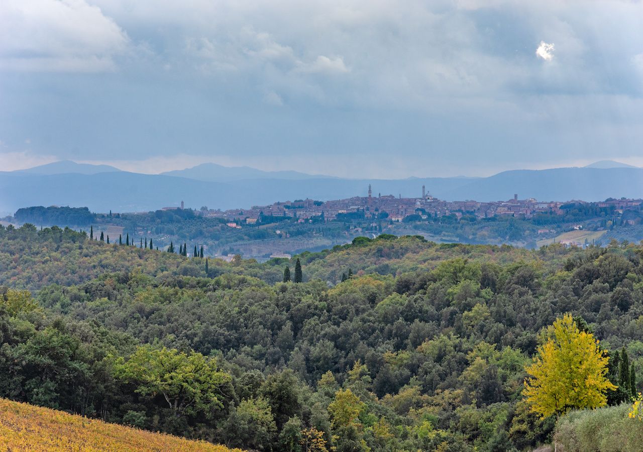 cielo e paesaggio dai colori autunnali ottobrini nei prossimi giorni, con molta umidità al nord e in parte anche al centro. Da metà settimana le nubi, spesso simili a questa foto, si diraderanno facendo spazio al sole soprattutto al centro sud e su colline e montagne del nord.