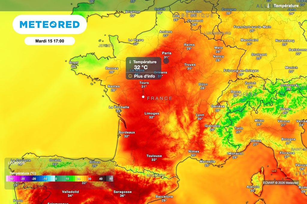 35 degrés dans le sud-ouest mardi après-midi, 31 degrés en Île-de-France !