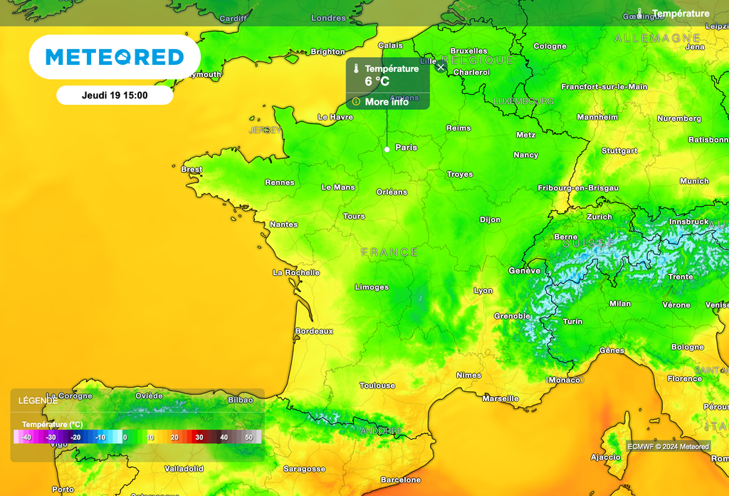 Très nette baisse des températures ce jeudi après-midi. Très nette baisse des températures ce jeudi après-midi.