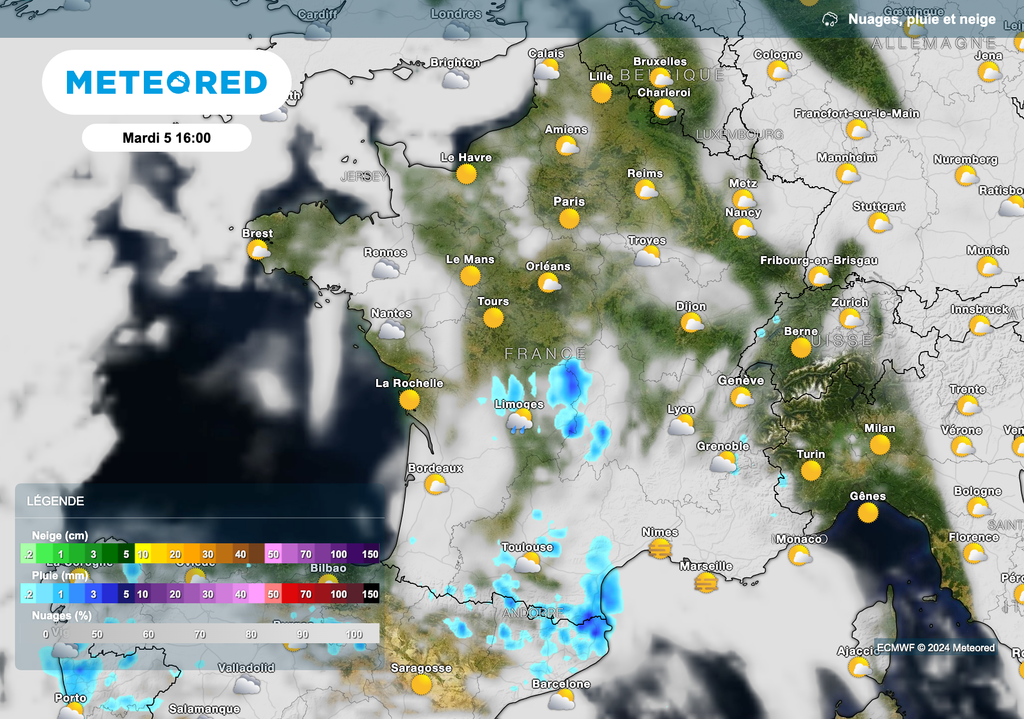 Ciel souvent gris cet après-midi dans le nord-ouest de la France !