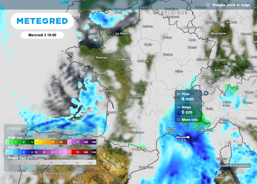 Des pluies parfois soutenues envisagées mercredi prochain dans le sud-est de la France ! Des pluies parfois soutenues envisagées mercredi prochain dans le sud-est de la France !