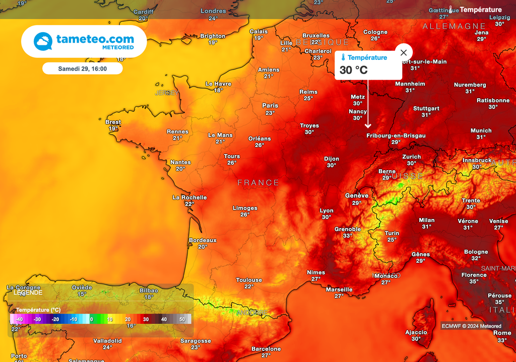 Encore de fortes chaleurs samedi dans le nord-est de la France !