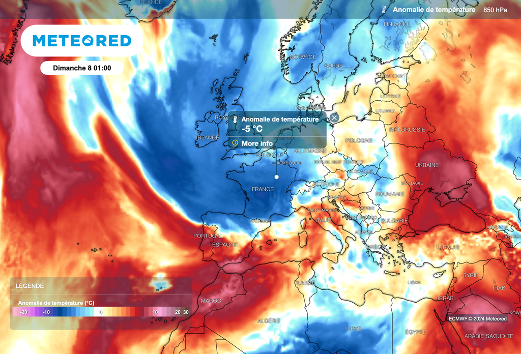 Descente d'air polaire prévue sur la France pour le week-end.