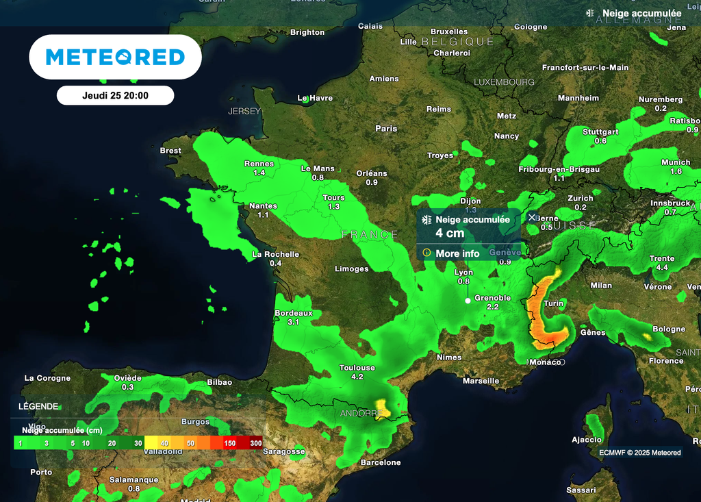 Des chutes de neige attendues dans la vallée du Rhône ce jeudi soir pour le réveillon de Noël.