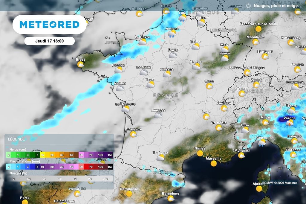 La perturbation progresse très lentement dans les terres l'après-midi. La perturbation progresse très lentement dans les terres l'après-midi.