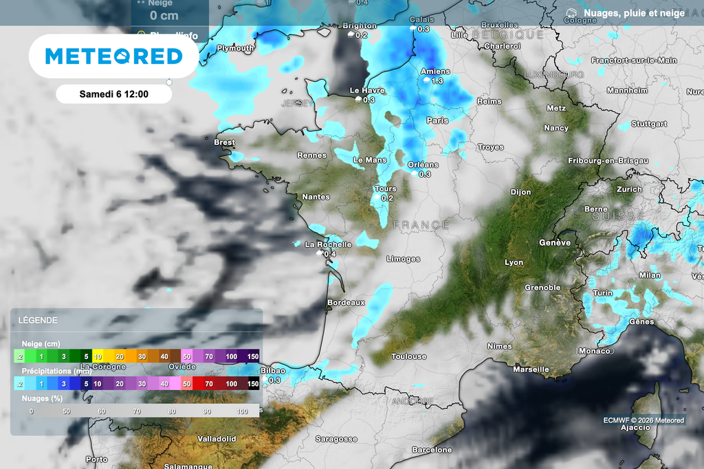 Des pluies attendues ce samedi sur un grand quart nord-ouest de la France.