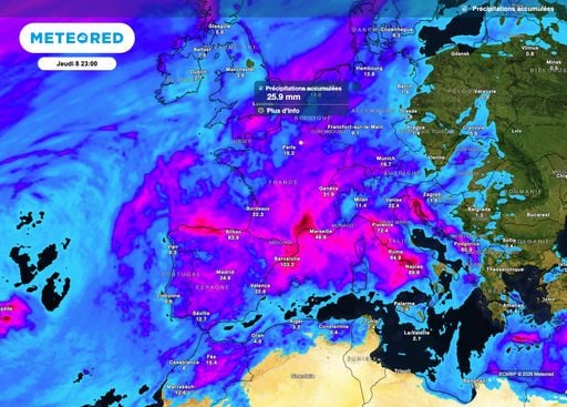 M&eacute;t&eacute;o vacances de la Toussaint : le rail d&eacute;pressionnaire va-t-il s'imposer avec des pluies r&eacute;guli&egrave;res en France