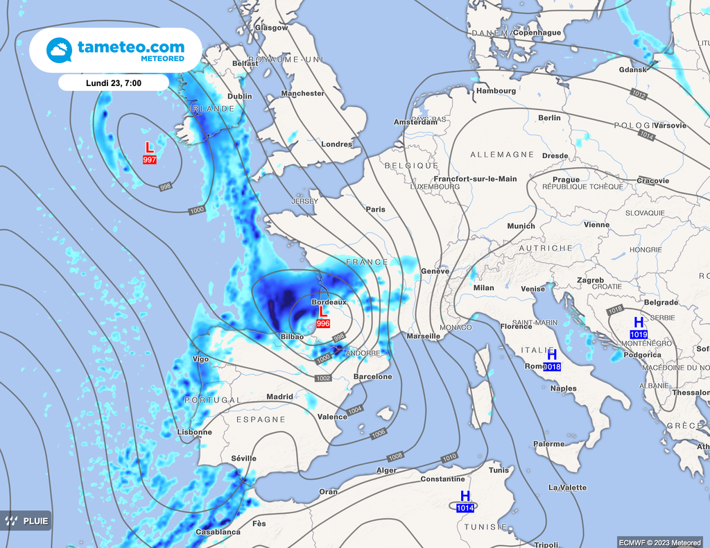 Bernard est la dépression qui vent ouvrir le bal dépressionnaire pour toute la semaine en France. Bernard est la dépression qui vent ouvrir le bal dépressionnaire pour toute la semaine en France.