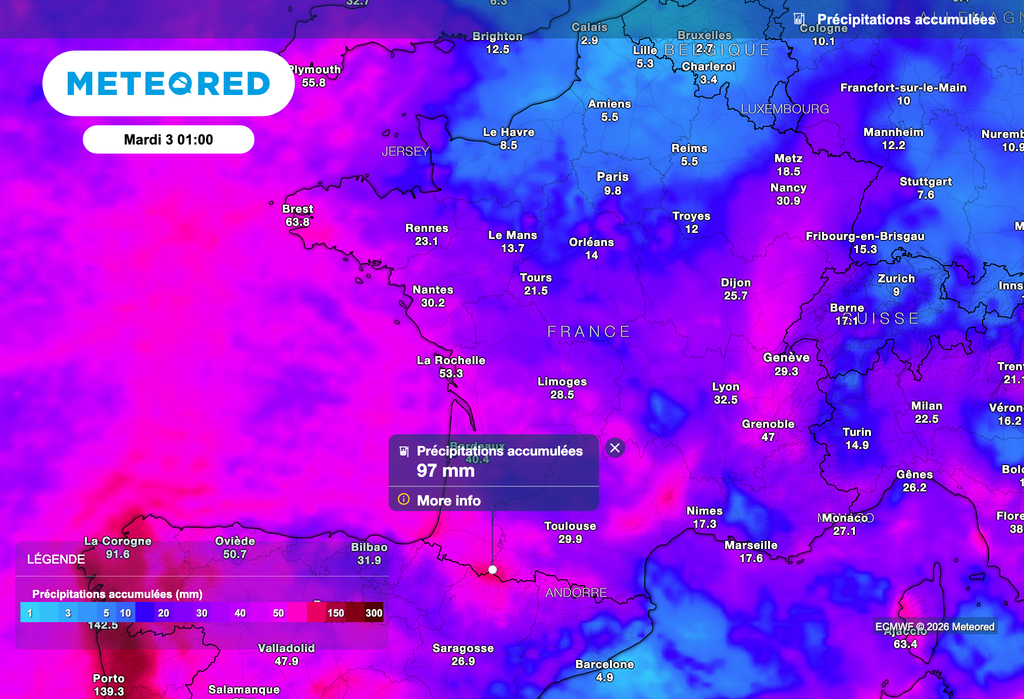 Cumuls de pluie importants en France au cours des prochains jours !