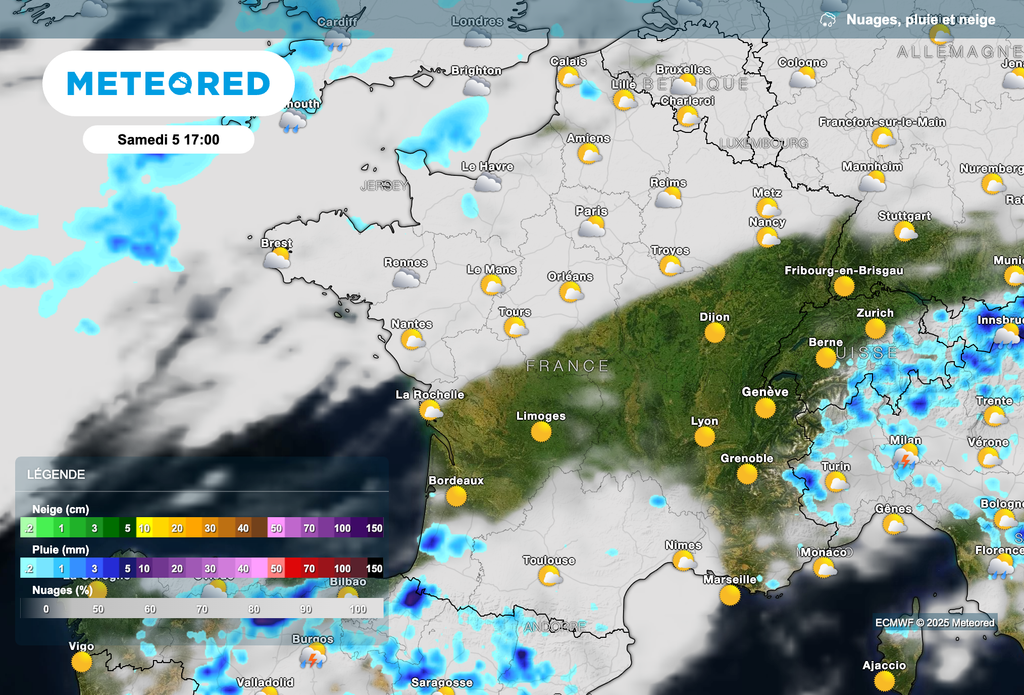 Un ciel plus nuageux samedi le long de la Manche avec quelques pluies.