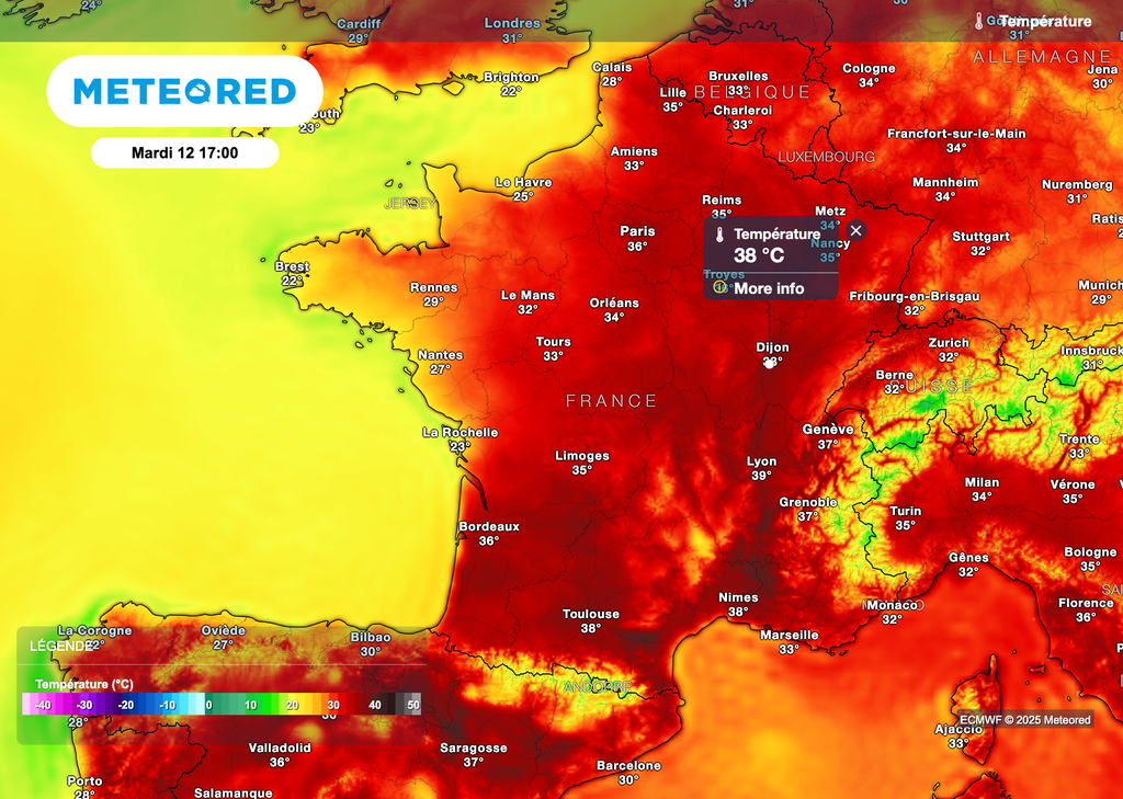 Les températures caniculaires gagnent demain le nord de la France. Les températures caniculaires gagnent demain le nord de la France.