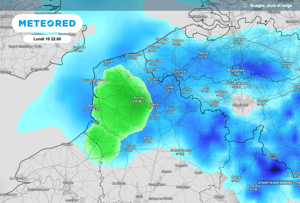Neige attendue en soirée entre la Normandie et les Hauts-de-France. Neige attendue en soirée entre la Normandie et les Hauts-de-France.