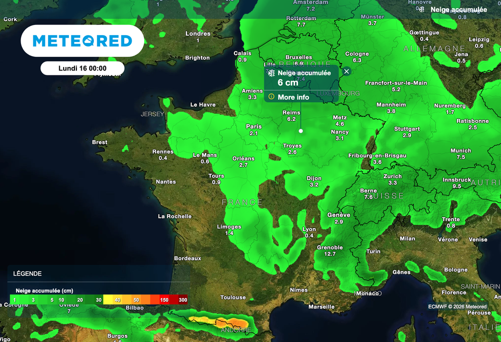 Plusieurs centimètres de neige ce dimanche 15 février.