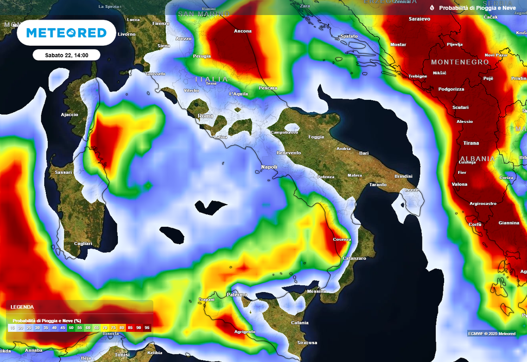 Le aree a maggior rischio di fenomeni.