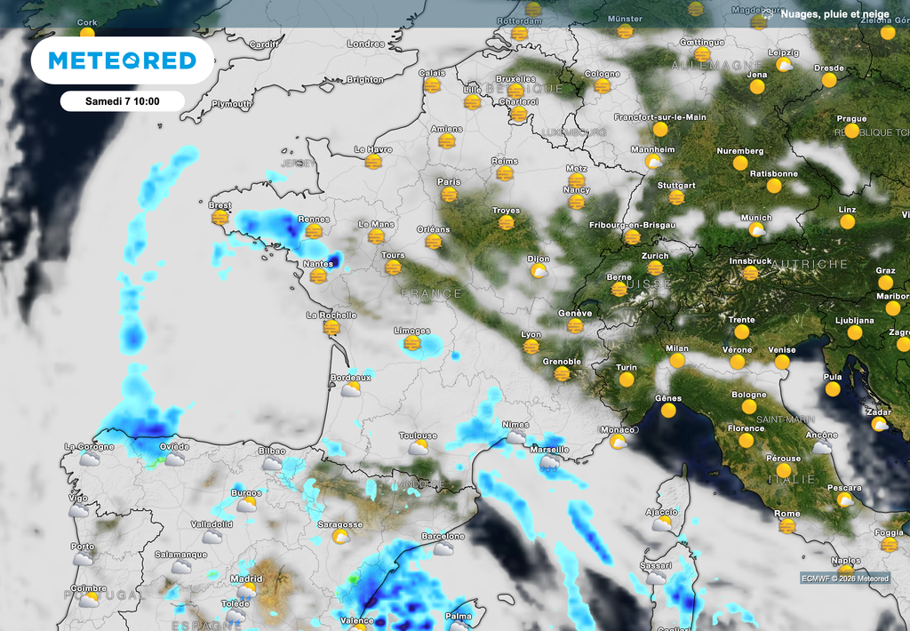 Belle journée de samedi dans l'ensemble, si ce n'est un peu d'instabilité dans l'ouest et extrême sud.