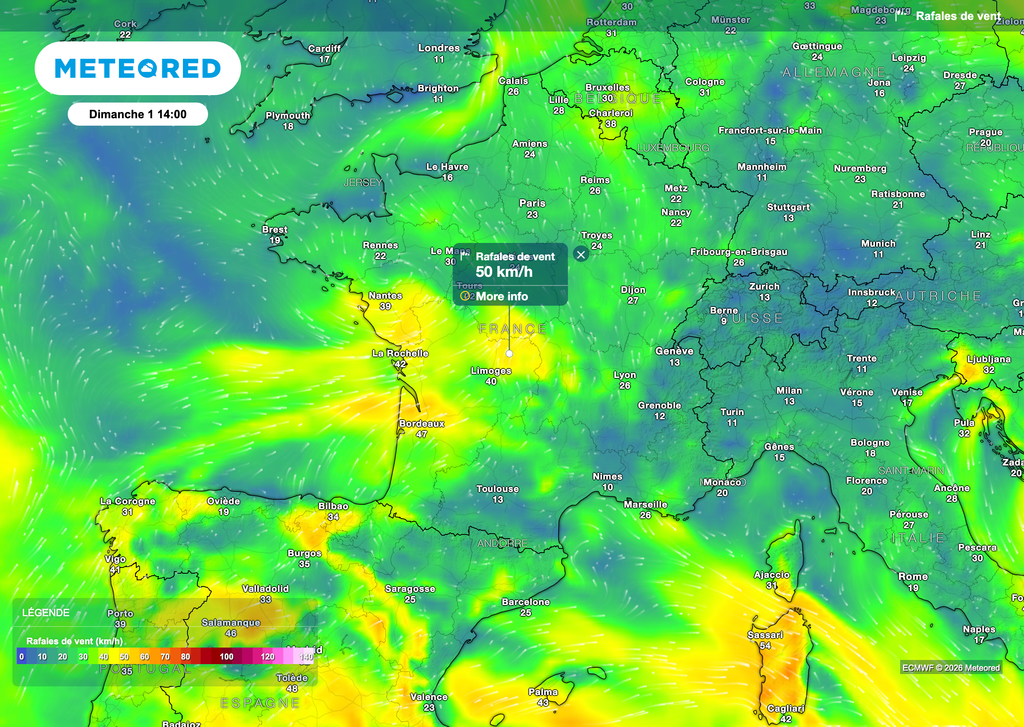 Un peu de vent dimanche mais pas de coup de vent.