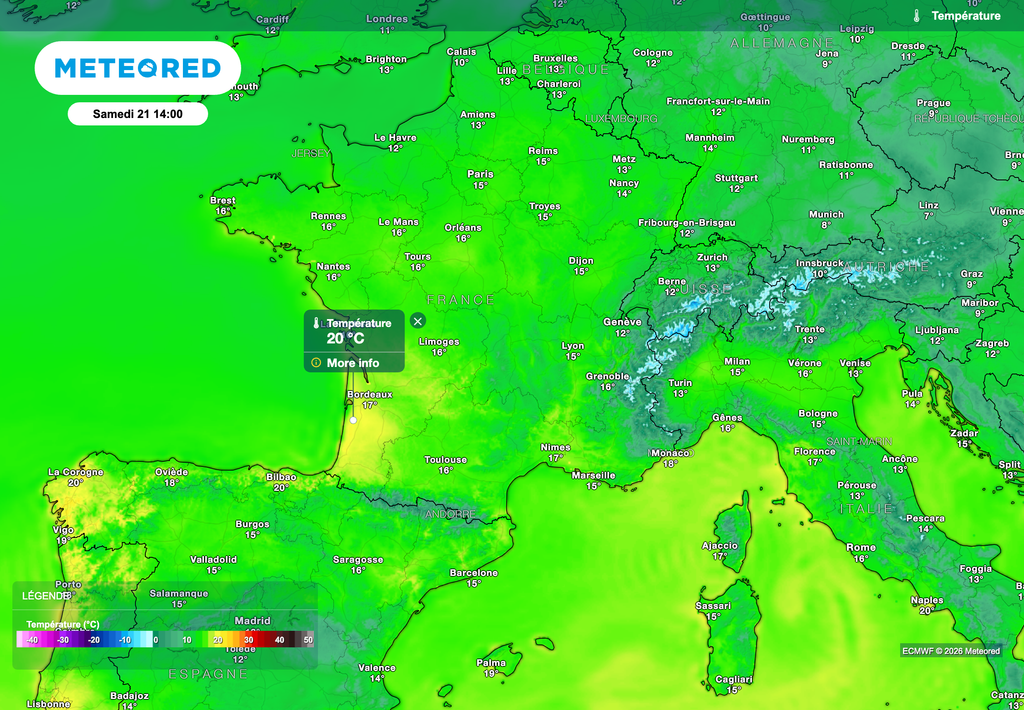 Des températures au-dessus des normales.