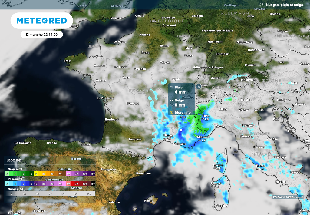 Un dimanche sous les averses et pluies dans le sud-est. Plus variable ailleurs.