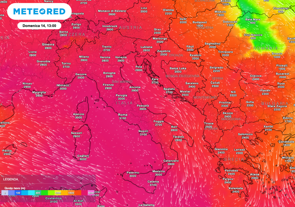 lo zero termico potrà raggiungere 3.000–3.100 metri tra domenica e lunedì. lo zero termico potrà raggiungere 3.000–3.100 metri tra domenica e lunedì.