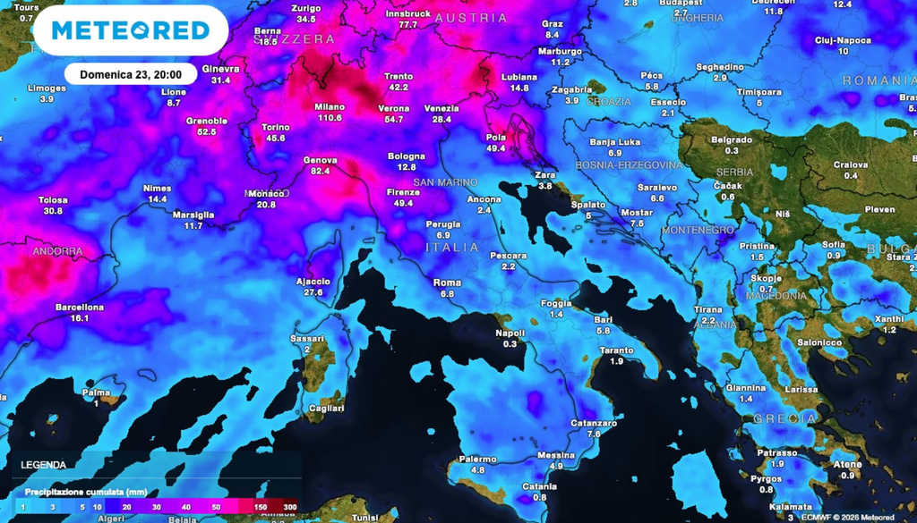 Le piogge attese fino a domenica 23 agosto: accumuli importanti al Nord Le piogge attese fino a domenica 23 agosto: accumuli importanti al Nord