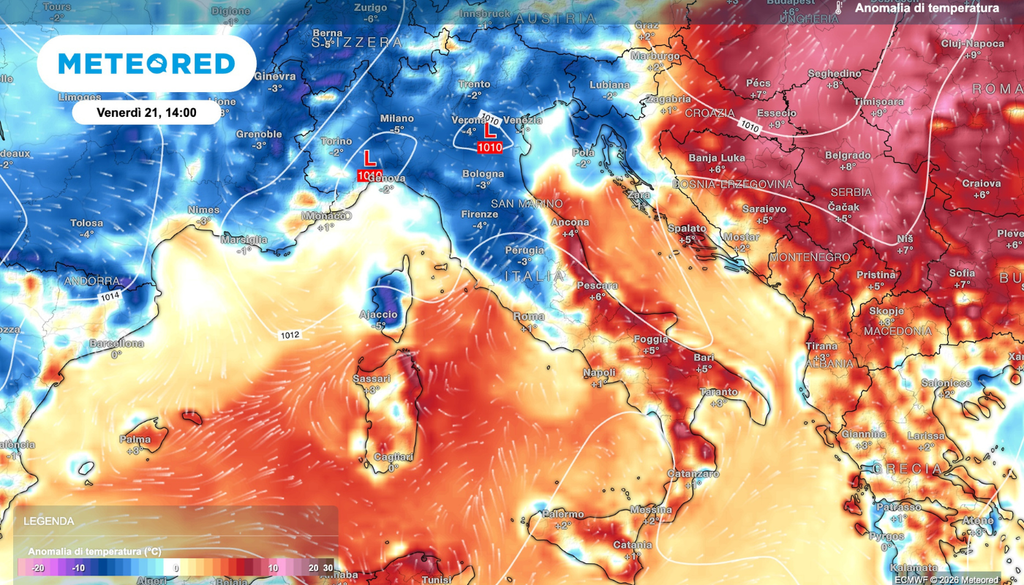 L'Italia spaccata in due: piogge e fresco al Nord, caldo fino a 36 °C al Sud