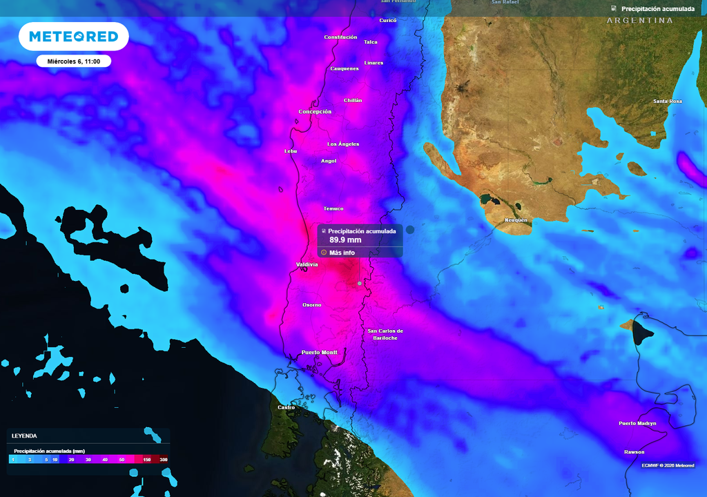 Alerta en la Región de Los Ríos: intensas lluvias en corto período se concentrarán entre la tarde del martes y la madrugada del miércoles, con acumulados relevantes en pocas horas.