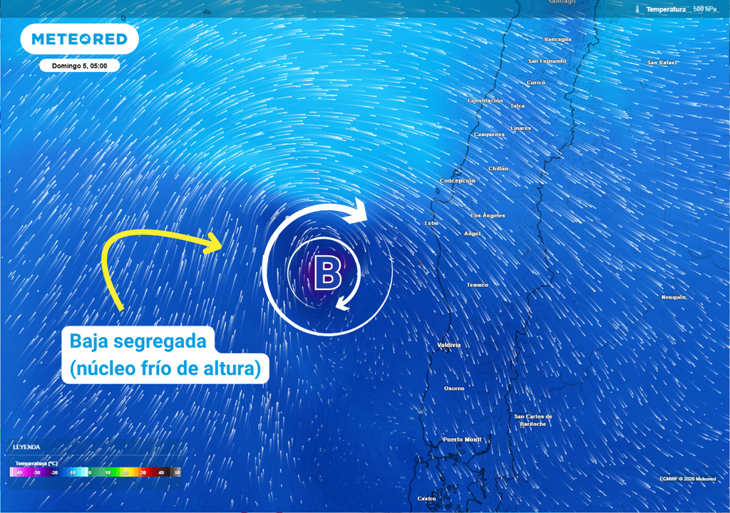 baja segregada Una baja segregada se hará presente en Chile este fin de semana, dejando opciones para que se formen tormentas eléctricas y chubascos en sectores del centro sur del país.