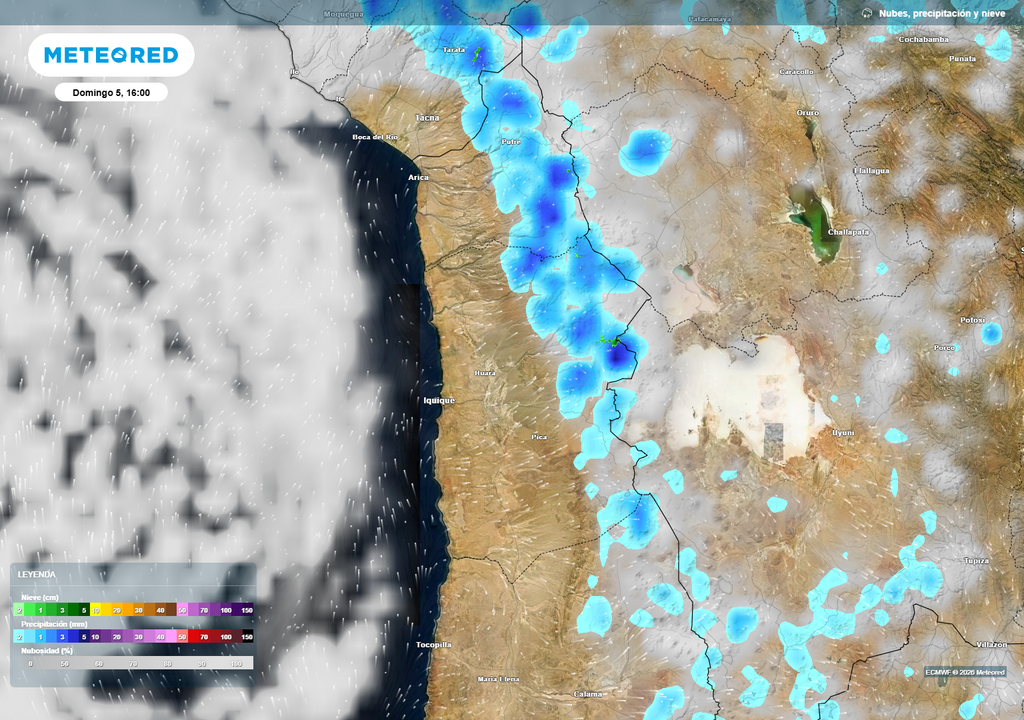 lluvias prebistas La actividad convectiva continuará presente en el norte de Chile.