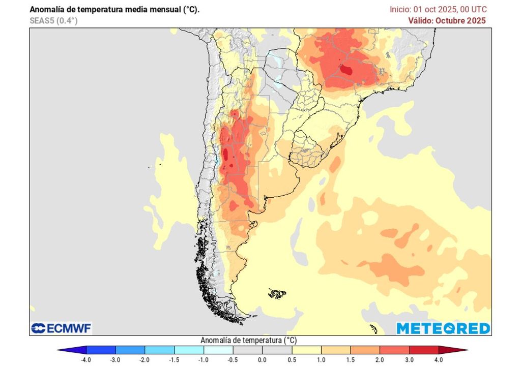 Altas temperaturas en octubre 2025, Meteored, Chile