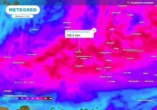 Meteored anticipa un martes riesgoso, con lluvias muy abundantes en la región núcleo de Argentina: +100 mm en 24 horas